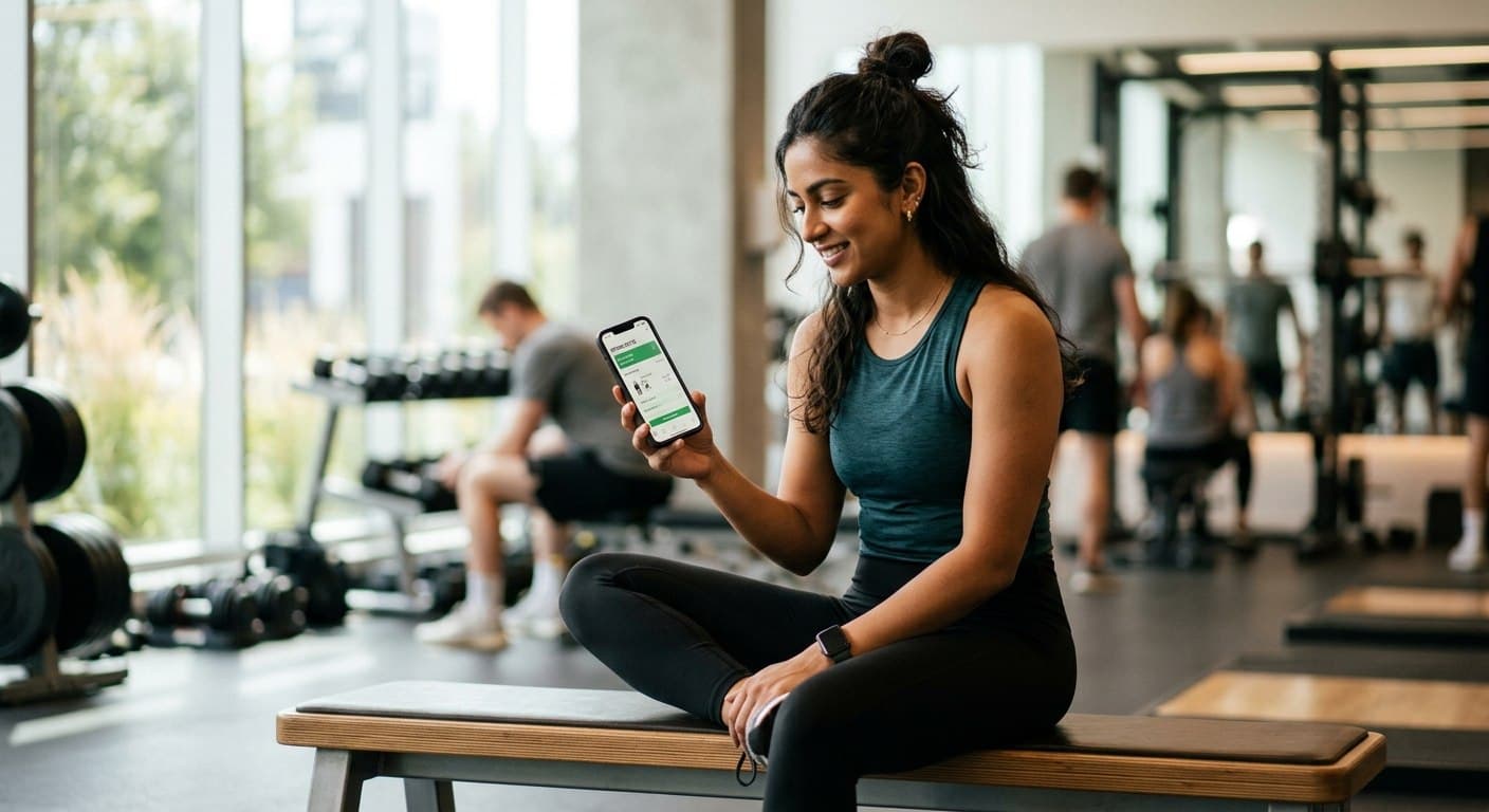 Member reviewing her AI-generated workout plan on her phone
